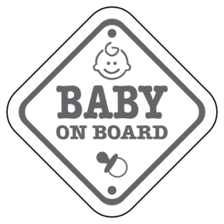 Baby On Board Sign Sticker (Grey)